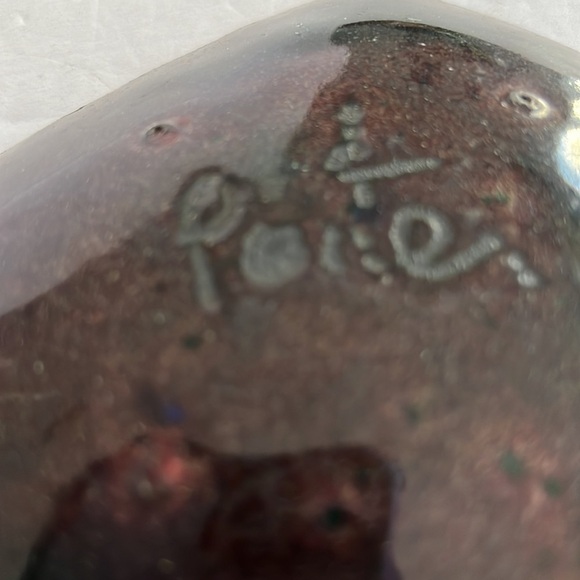 Vintage MCM Enamel Cooper Dish Signed - Picture 5 of 7